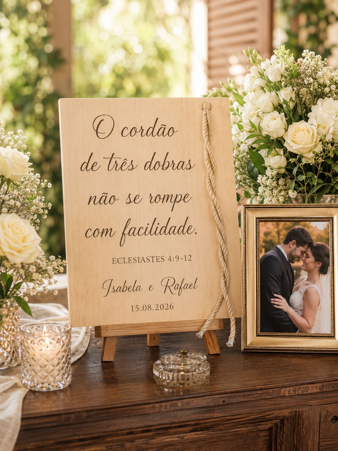 Placa personalizada de casamento